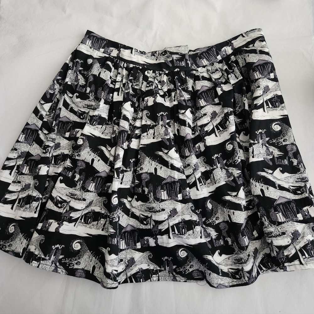 Disney Women's Skirt Nightmare Before Christmas Print with pokets